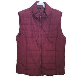 Aeropostale Women's Puffer Vest Burgundy Sz. L